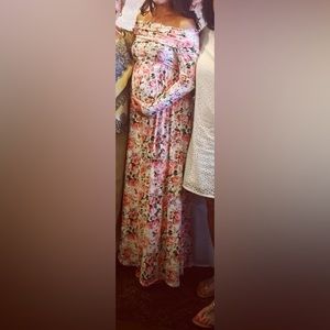 Pink blush maternity gown